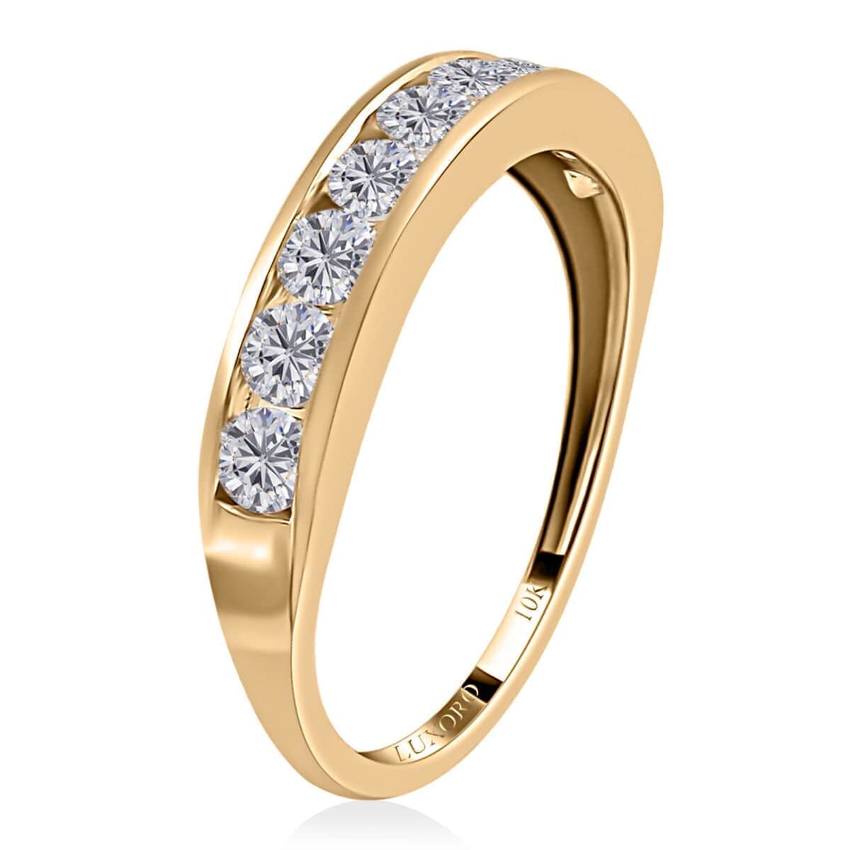  10K Yellow Gold Moissanite Half Eternity Ring (Size 7.0) 0.90 ctw image number 3