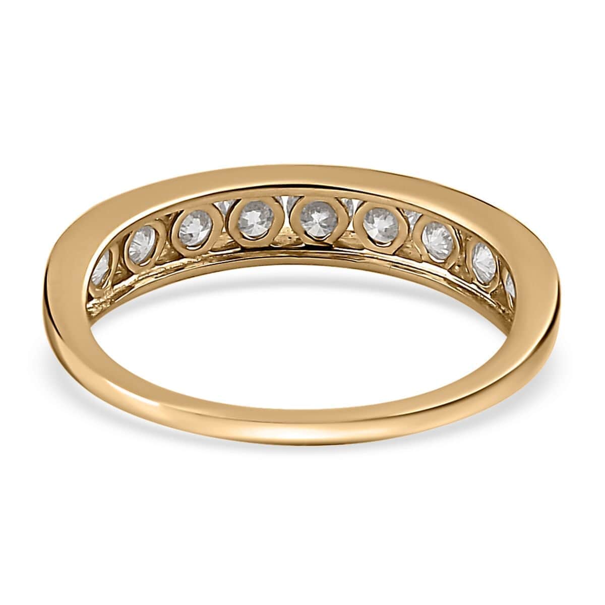10K Yellow Gold Moissanite Half Eternity Ring (Size 7.0) 0.90 ctw image number 4