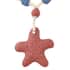 Multi Color Lava, Freshened White and Blue Howlite Beaded Star Charm Necklace 28 Inches in Silvertone 215.50 ctw image number 0
