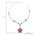 Multi Color Lava, Freshened White and Blue Howlite Beaded Star Charm Necklace 28 Inches in Silvertone 215.50 ctw image number 5