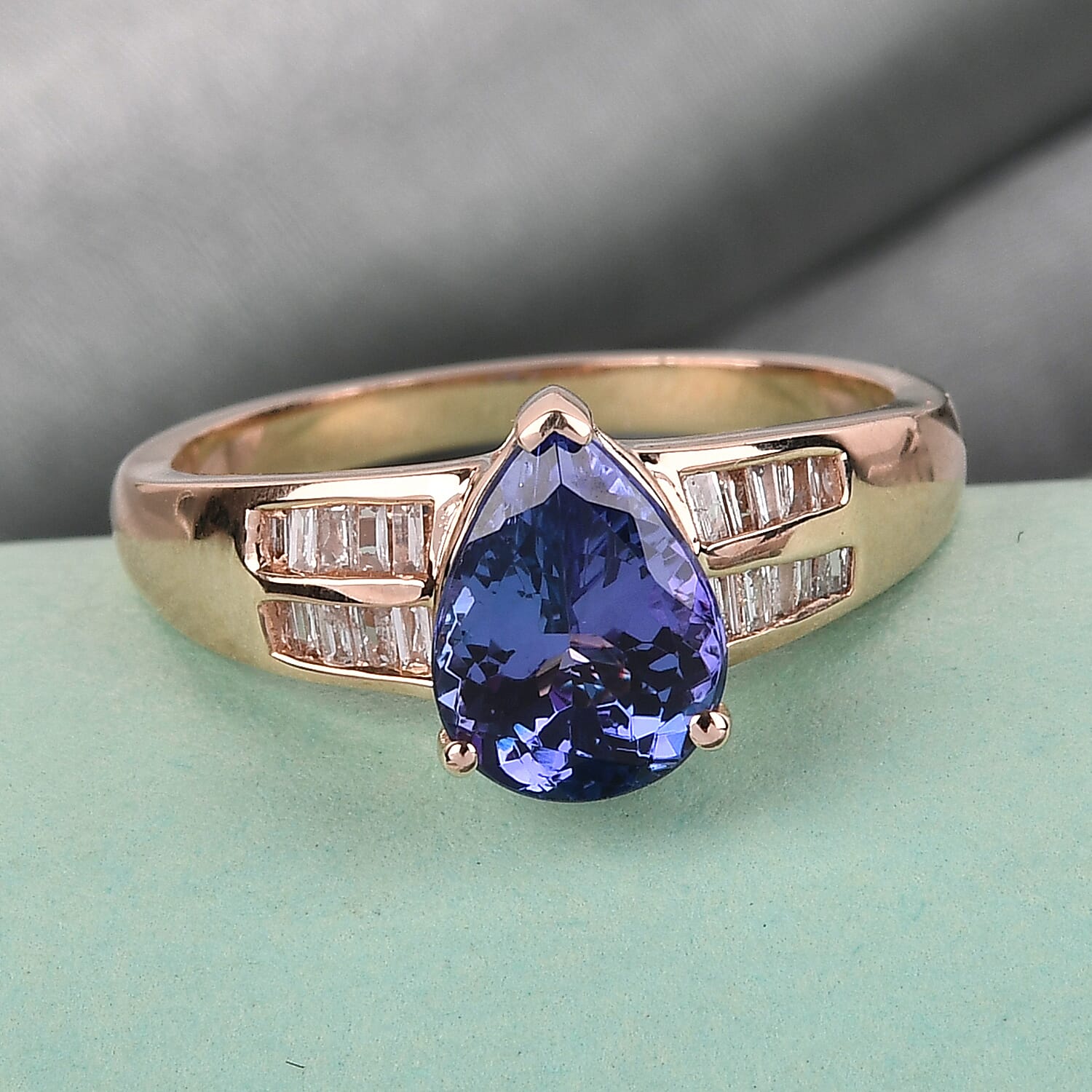 Buy Luxoro 10K Yellow Gold Premium Tanzanite and Diamond Pear