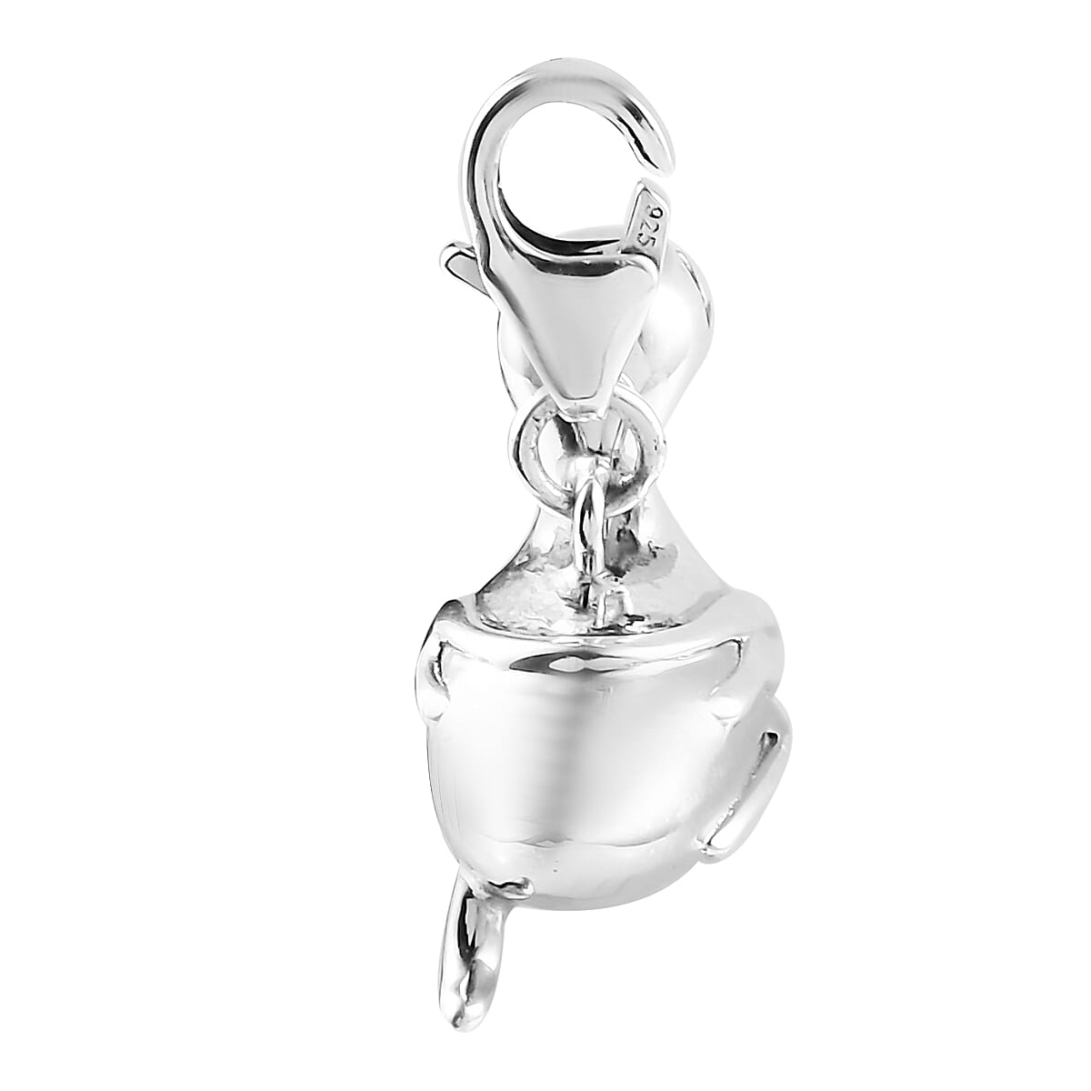 Platinum Over Sterling Silver Duck Charm 5.25 Grams image number 1