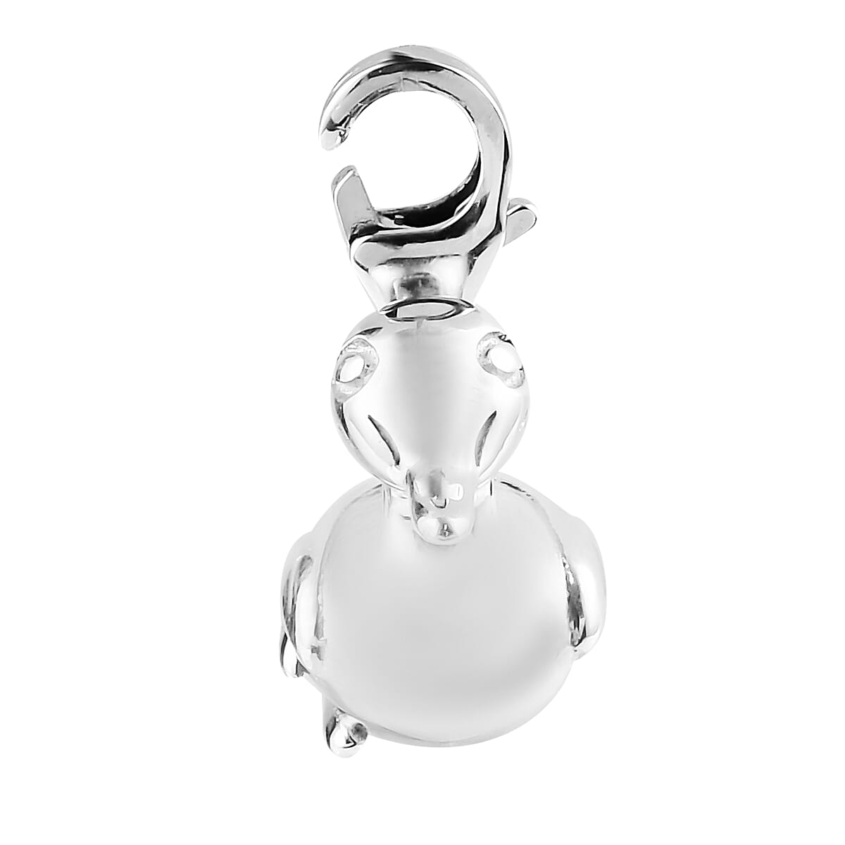 Platinum Over Sterling Silver Duck Charm 5.25 Grams image number 2