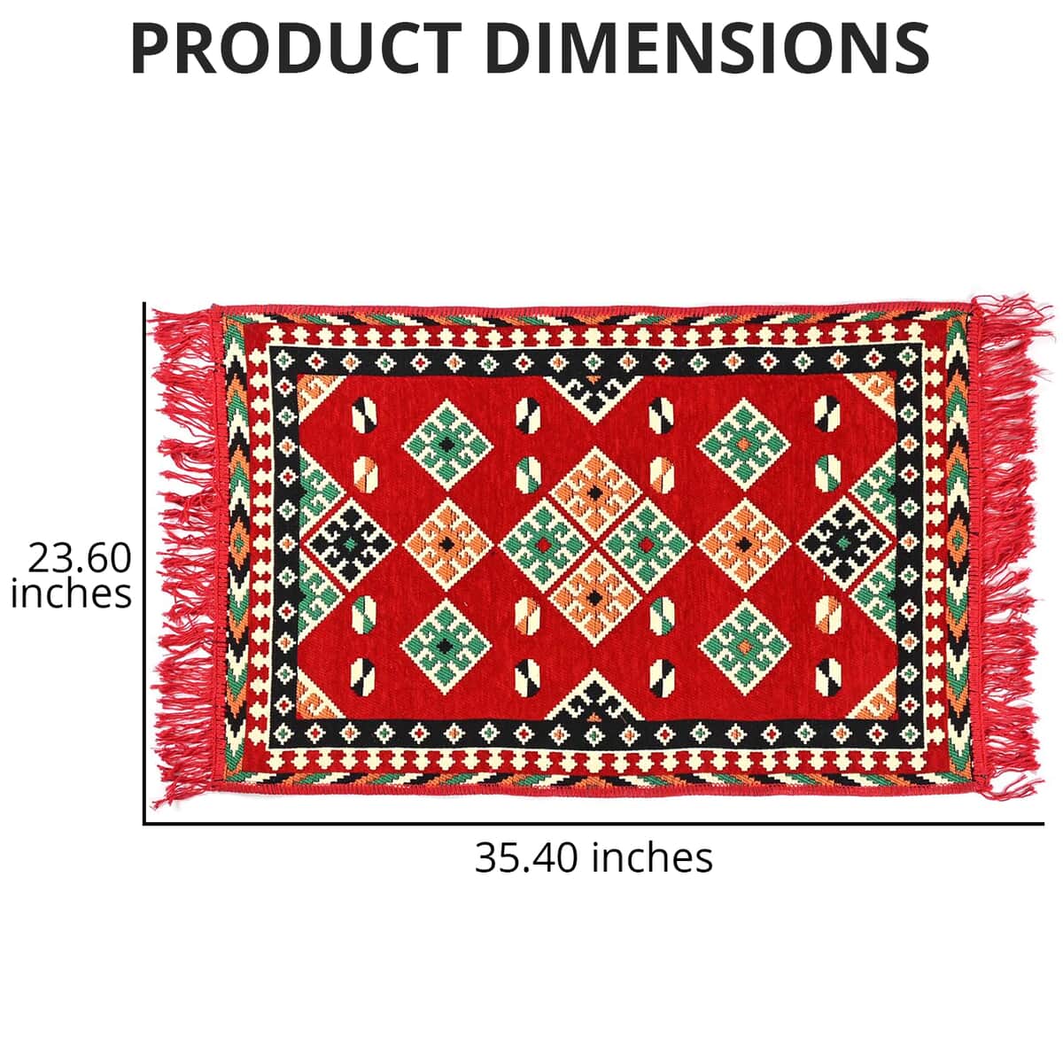 Red Kilim Rug 30% Polyester, 30% Polypropylene, 40% Cotton image number 2