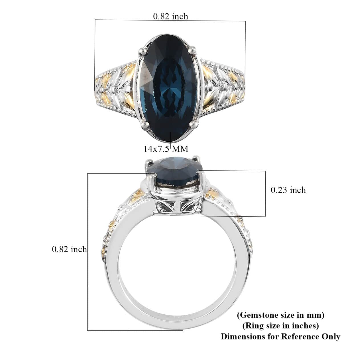 KARIS Montana Crystal Solitaire Ring in 18K YG Plated and Platinum Bond (Size 6.0) image number 5