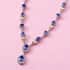 AAA Tanzanite and Natural White Zircon Station Necklace 18 Inches in Vermeil Yellow Gold and Platinum Over Sterling Silver 10.70 Grams 2.80 ctw image number 1