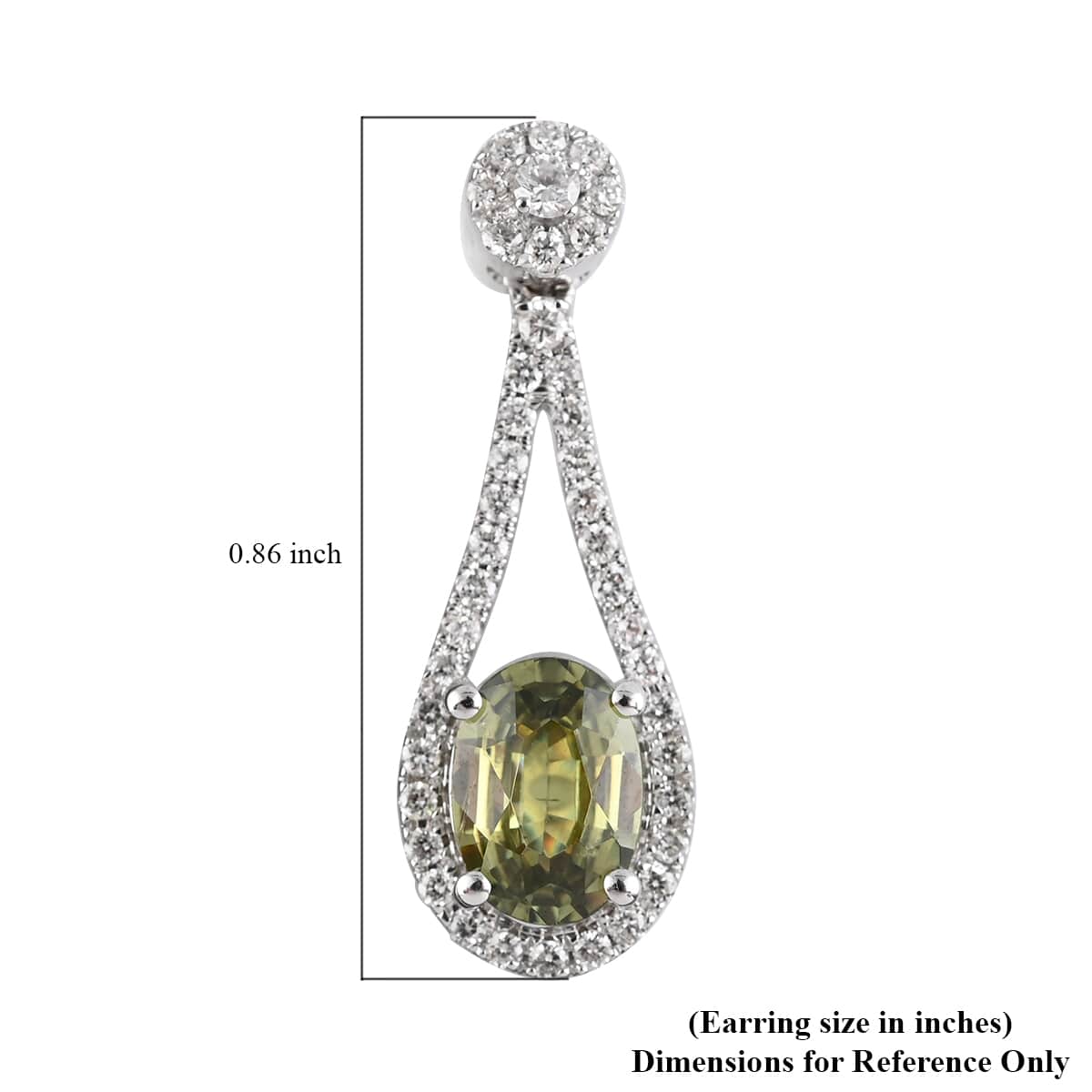 Iliana 18K White Gold AAA Ambanja Demantoid Garnet and G-H SI Diamond Dangle Earrings 2.35 ctw image number 3