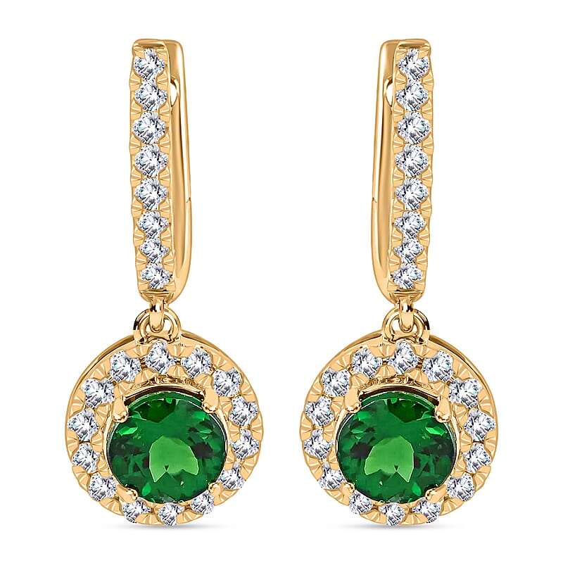 Appraised Iliana AAA Tsavorite Garnet and G-H SI Diamond 1.40 ctw Earrings in 18K Yellow Gold