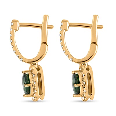 Appraised Iliana AAA Tsavorite Garnet and G-H SI Diamond 1.40 ctw Earrings in 18K Yellow Gold