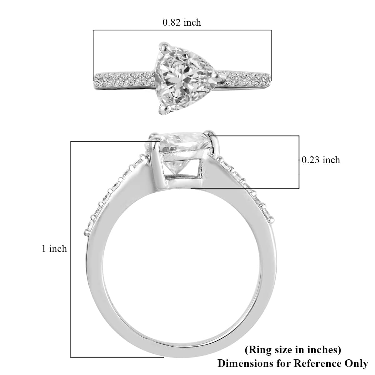 Moissanite Ring in Platinum Over Sterling Silver 1.25 ctw image number 5