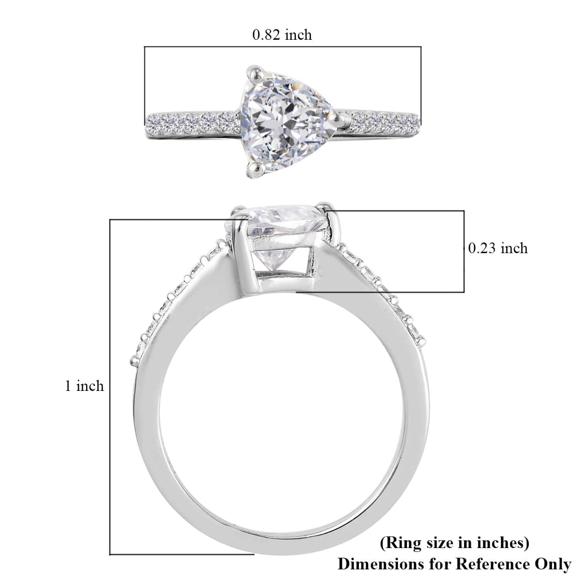 Moissanite Ring in Platinum Over Sterling Silver (Size 8.0) 1.25 ctw image number 5