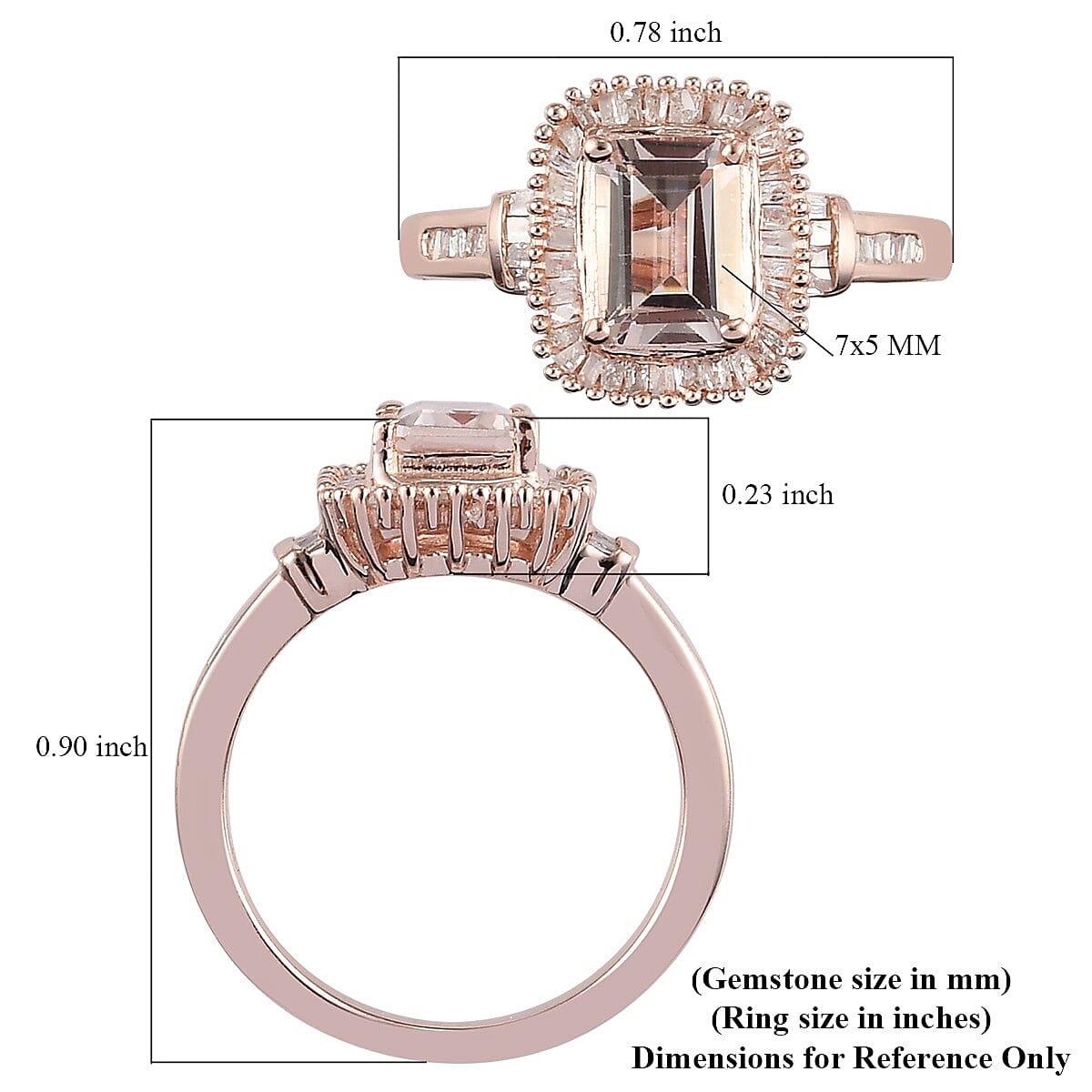 Premium Marropino Morganite and Diamond Halo Ring in Vermeil Rose Gold Over Sterling Silver (Size 6.0) 1.15 ctw