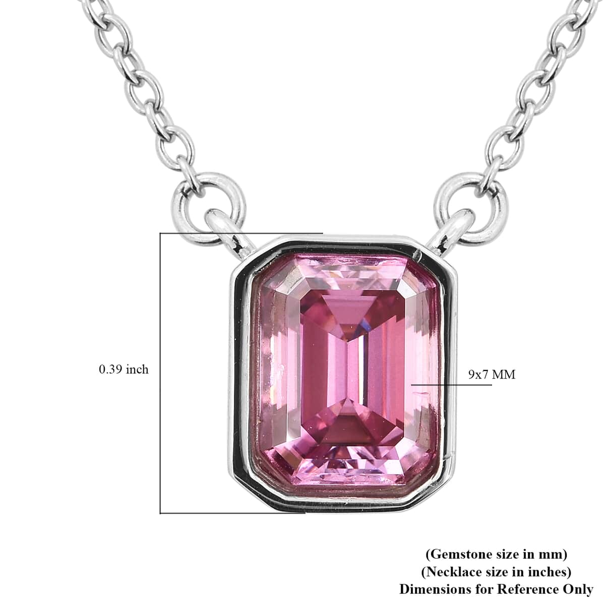 Pink Moissanite Necklace 18 Inches in Rhodium Over Sterling Silver 2.50 ctw image number 5