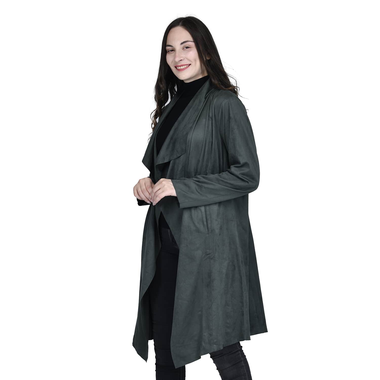 Ladies long suede coats sale