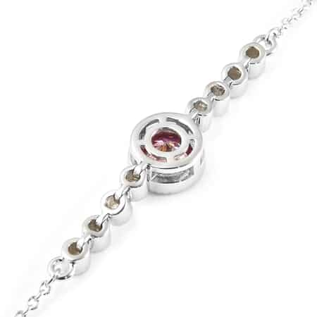 Pink Moissanite and Moissanite Link Bracelet in Rhodium Over Sterling Silver (8.00 In) 1.40 ctw image number 4