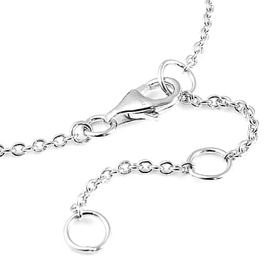 Pink Moissanite and Moissanite Link Bracelet in Rhodium Over Sterling Silver (8.00 In) 1.40 ctw