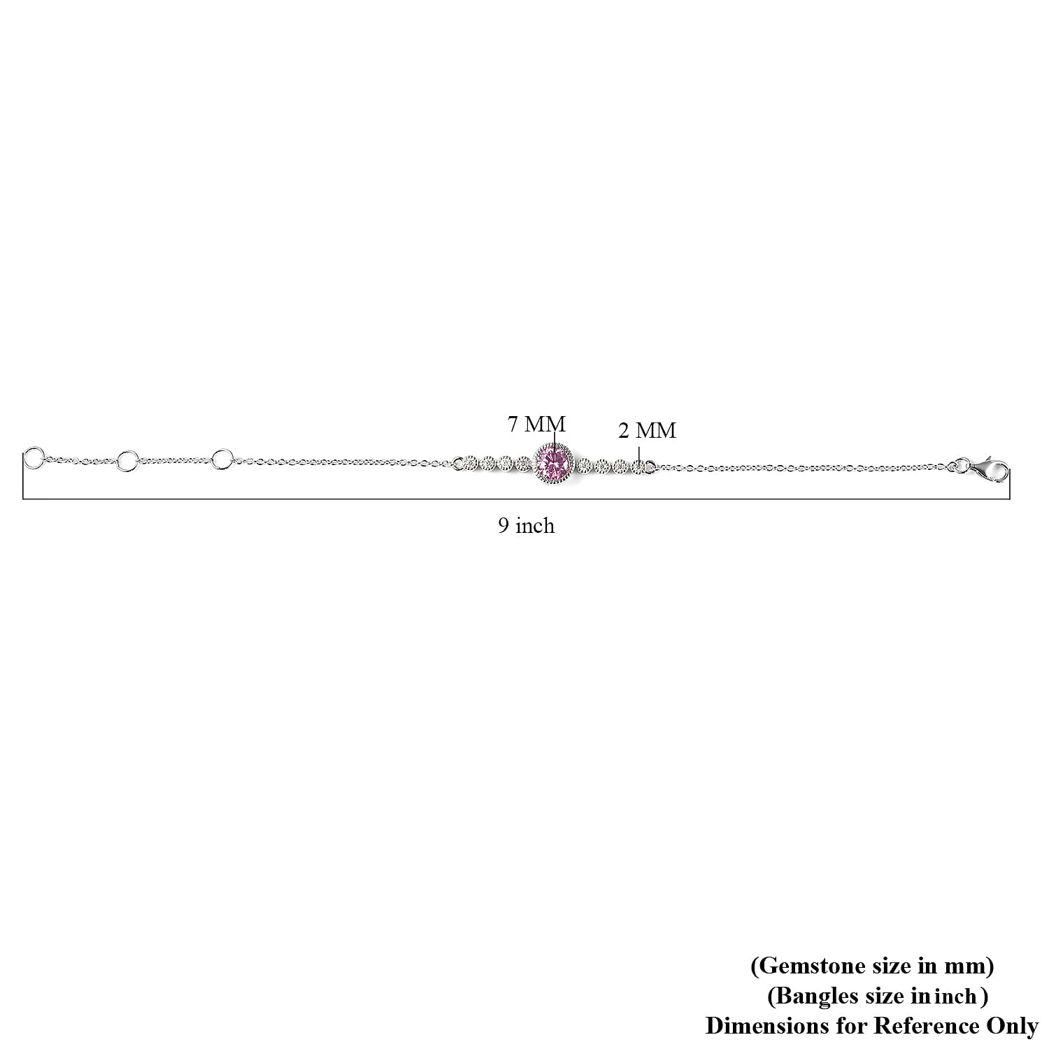 Pink Moissanite and Moissanite Link Bracelet in Rhodium Over Sterling Silver (8.00 In) 1.40 ctw