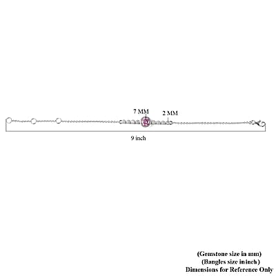 Pink Moissanite and Moissanite Link Bracelet in Rhodium Over Sterling Silver (8.00 In) 1.40 ctw