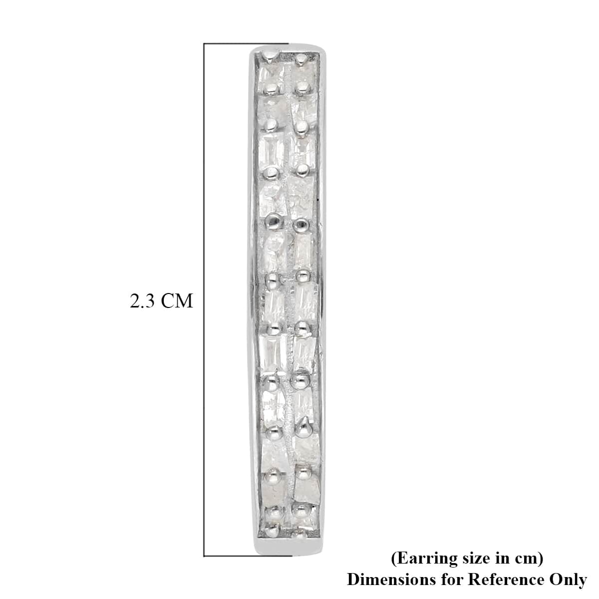 Natural Diamond Hoop Earrings in Platinum Over Sterling Silver 0.50 ctw image number 4