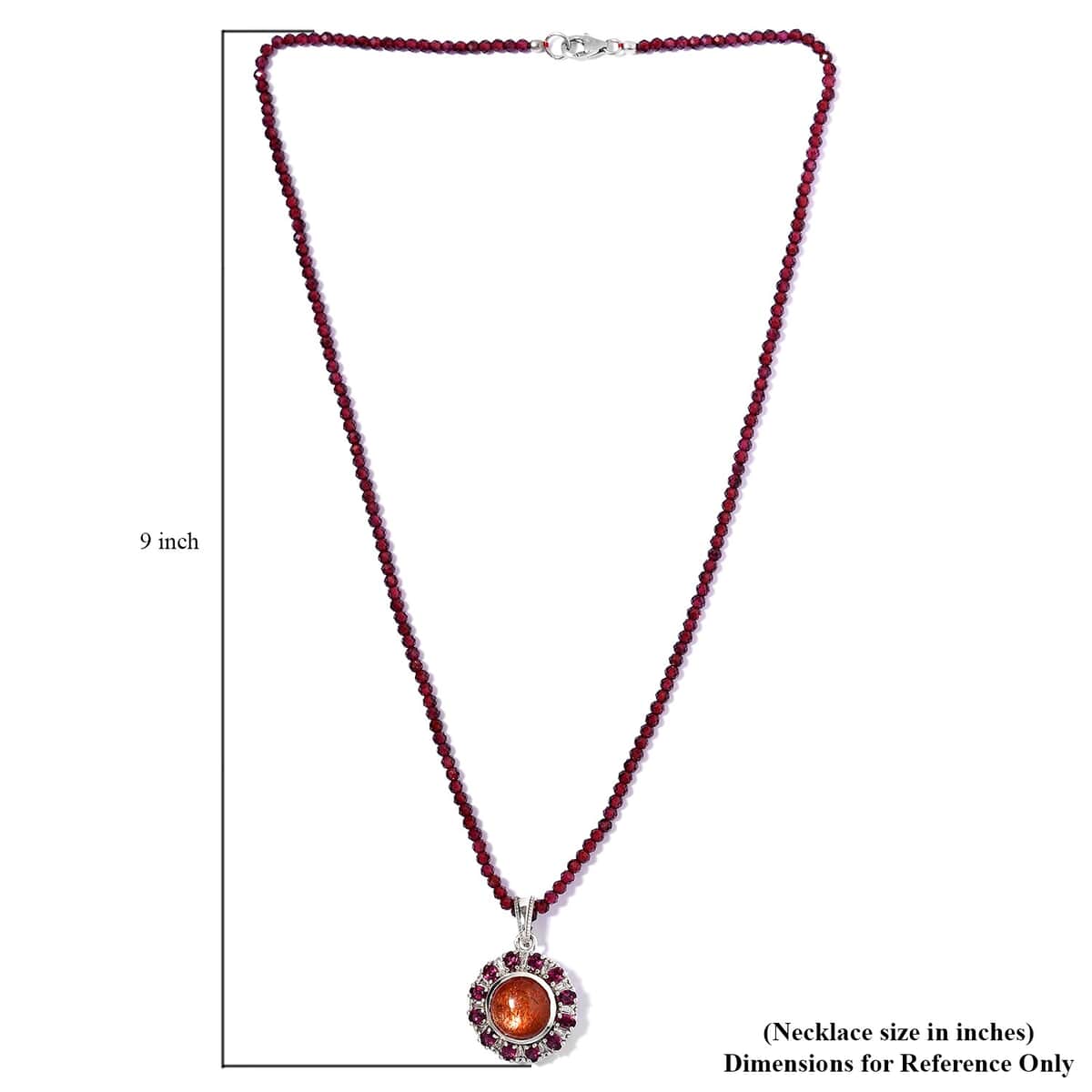 Korevora Sunstone and Multi Gemstone Flower Pendant with Beaded Necklace 20 Inches in Platinum Over Sterling Silver 111.00 ctw image number 5