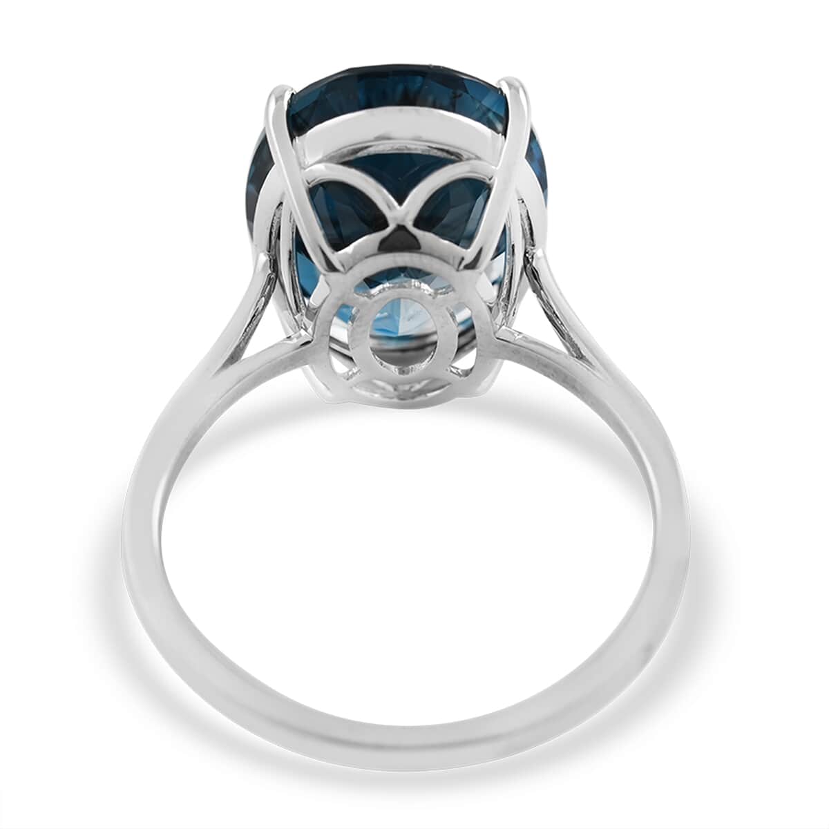 Luxoro 10K White Gold AAA London Blue Topaz Solitaire Ring (Size 9.0) 2.60 Grams 11.00 ctw image number 3