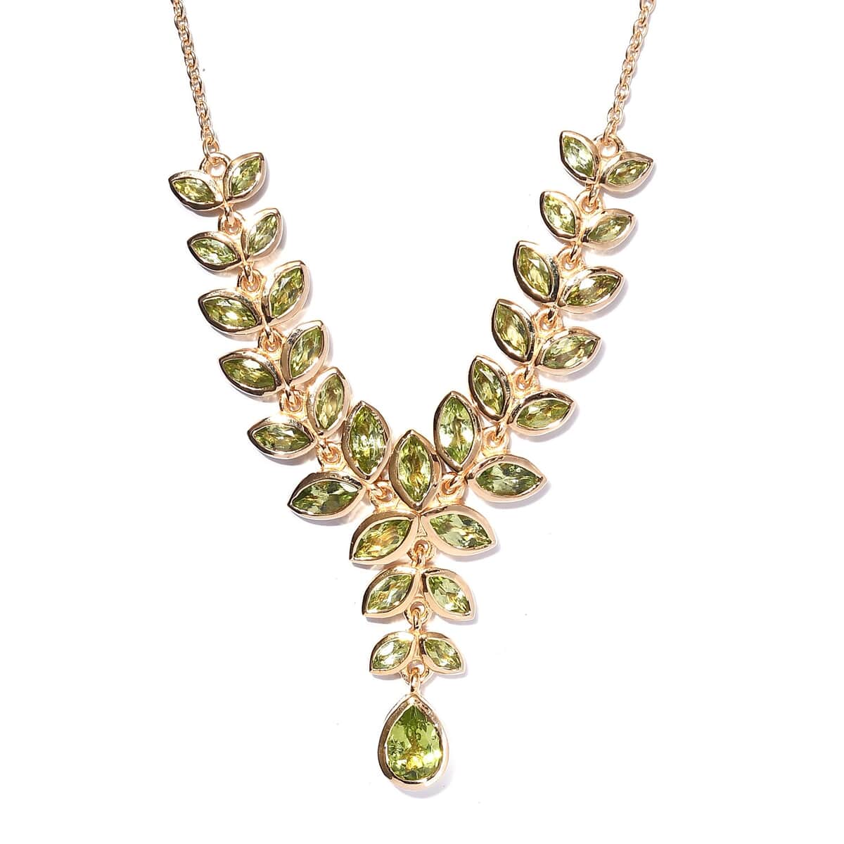 Arizona Peridot Necklace 18 Inches in Vermeil Yellow Gold Over Sterling Silver 5.25 ctw image number 0