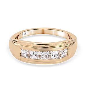 Swarovski Zirconia 2.18 ctw Band Ring in 14K Yellow Gold Over Sterling Silver (Size 11.5)
