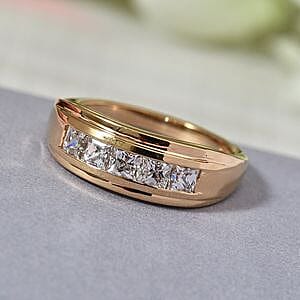 Swarovski Zirconia 2.18 ctw Band Ring in 14K Yellow Gold Over Sterling Silver (Size 11.5)