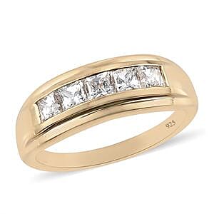 Swarovski Zirconia 2.18 ctw Band Ring in 14K Yellow Gold Over Sterling Silver (Size 11.5)