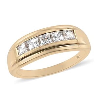 Swarovski Zirconia 2.18 ctw Band Ring in 14K Yellow Gold Over Sterling Silver (Size 11.5)