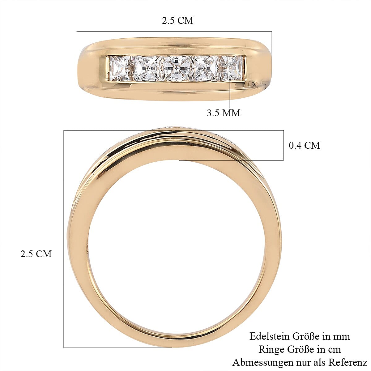 Swarovski Zirconia 2.18 ctw Band Ring in 14K Yellow Gold Over Sterling Silver (Size 11.5)