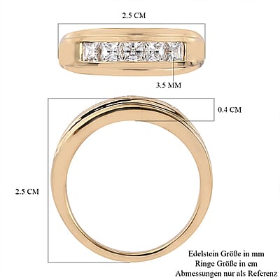 Swarovski Zirconia 2.18 ctw Band Ring in 14K Yellow Gold Over Sterling Silver (Size 11.5)