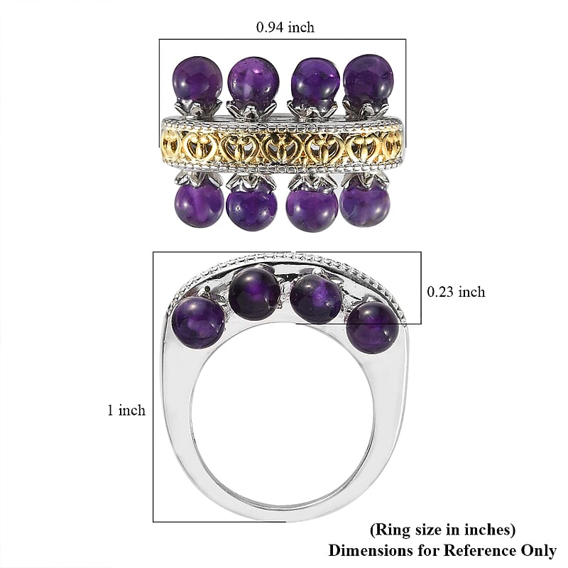 Karis Amethyst Band Ring in Platinum Bond and 18K YG Plated (Size 10.0) 7.50 ctw