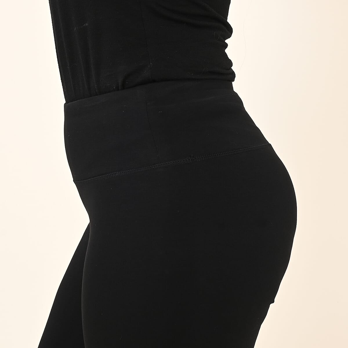 Tamsy Black 90% Cotton & 10% Spandex Women Legging - S image number 3