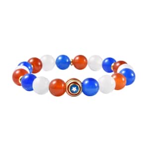 Multi Agate 127.00 ctw 9-11 mm Beaded Stretch Bracelet