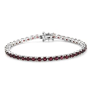 Anthill Garnet Tennis Bracelet in Platinum Over Sterling Silver (7.25 In) 8.20 ctw