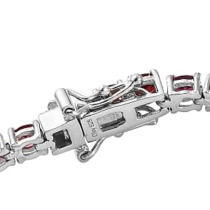 Anthill Garnet Tennis Bracelet in Platinum Over Sterling Silver (7.25 In) 8.20 ctw