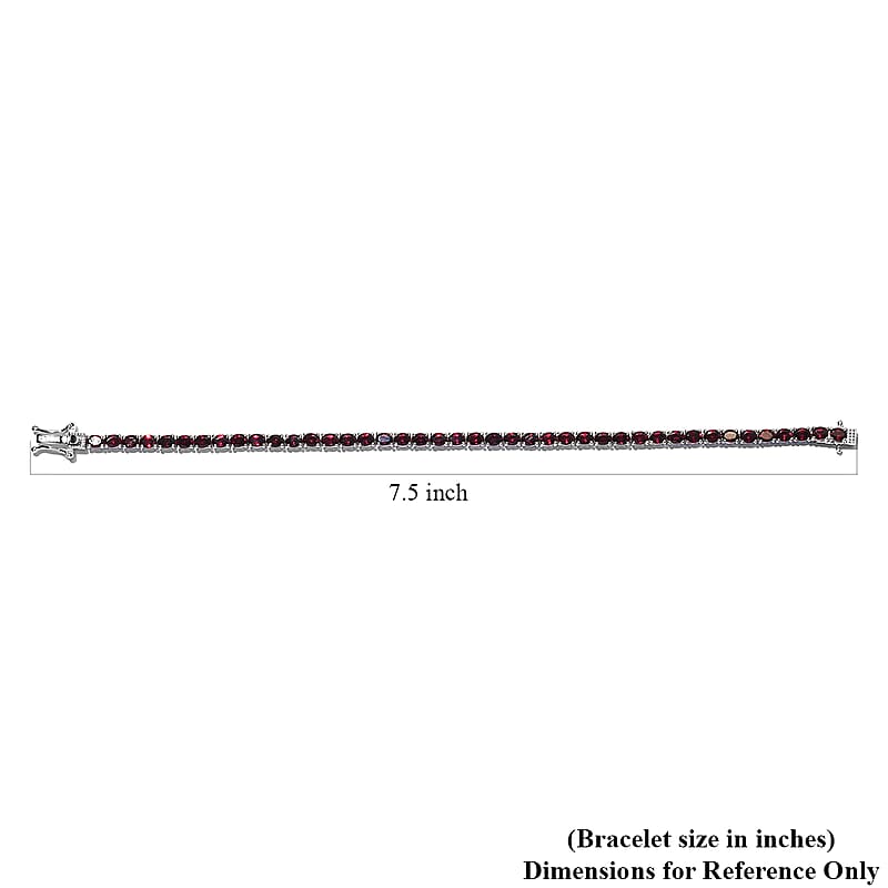 Anthill Garnet Tennis Bracelet in Platinum Over Sterling Silver (7.25 In) 8.20 ctw