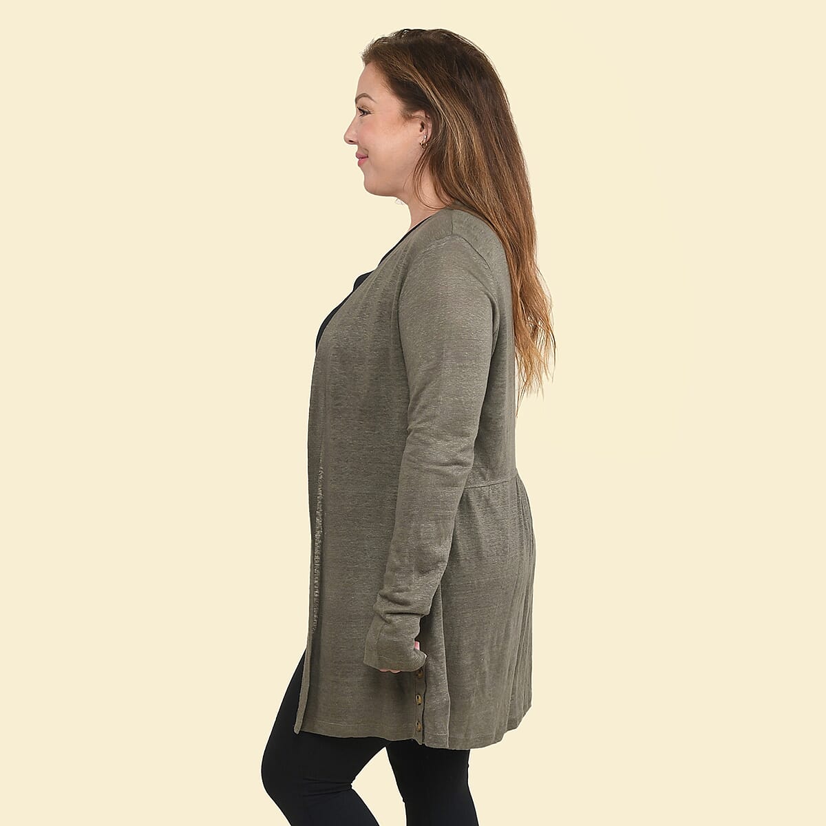 Linen Camisole Moss Green, Sizes S, M and L