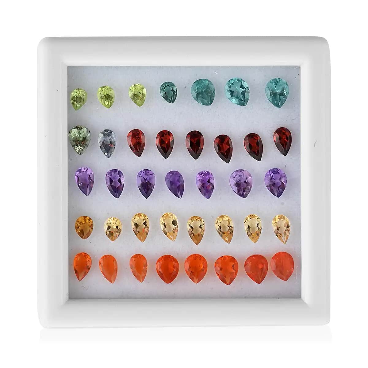 AAA Multi Gemstone Assorted Box (Pear Mix Mix) 8.00 ctw, Loose Gemstones, Pear Gemstones For Jewelry image number 0