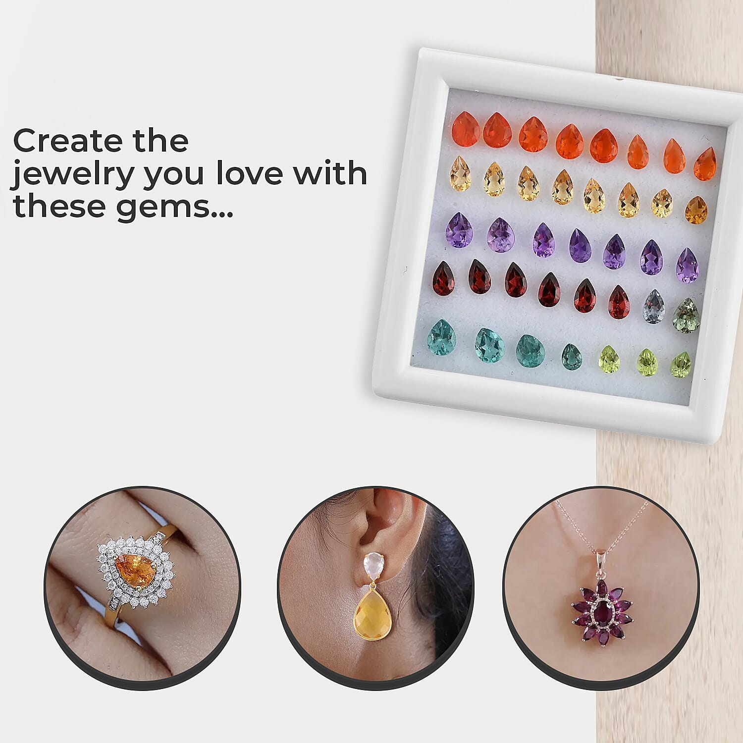 AAA Multi Gemstone Assorted Box (Pear Mix Mix) 8.00 ctw, Loose Gemstones, Pear Gemstones For Jewelry