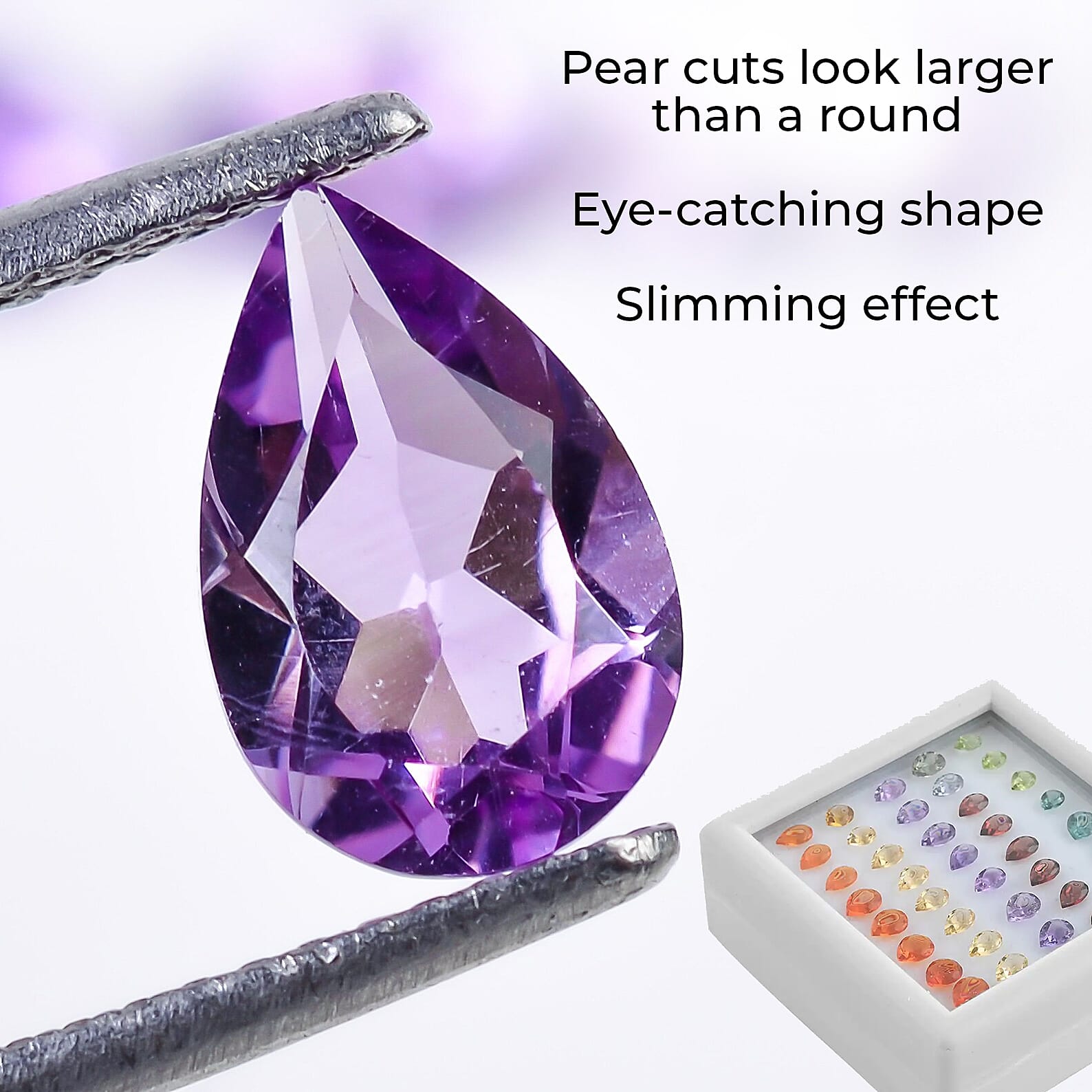 AAA Multi Gemstone Assorted Box (Pear Mix Mix) 8.00 ctw, Loose Gemstones, Pear Gemstones For Jewelry