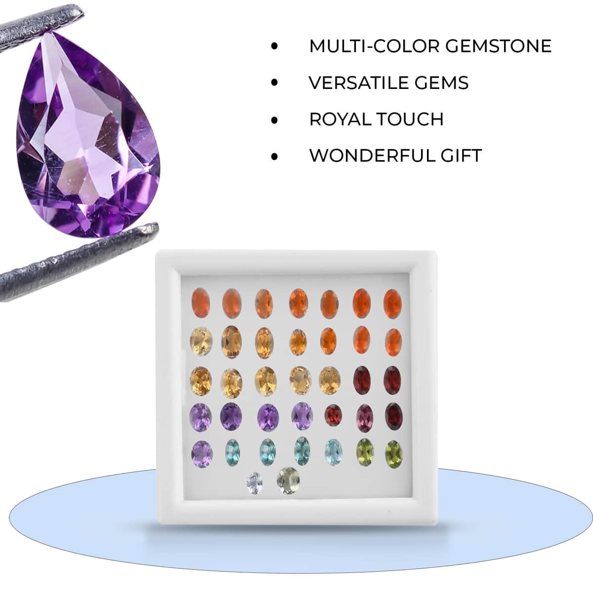 AAA Multi Gemstone Assorted Box, Loose Gemstones For Jewelry Making, AAA Multi Colored Gems For Ring Earrings Necklace (Ovl Mix Mix) 8.00 ctw image number 3