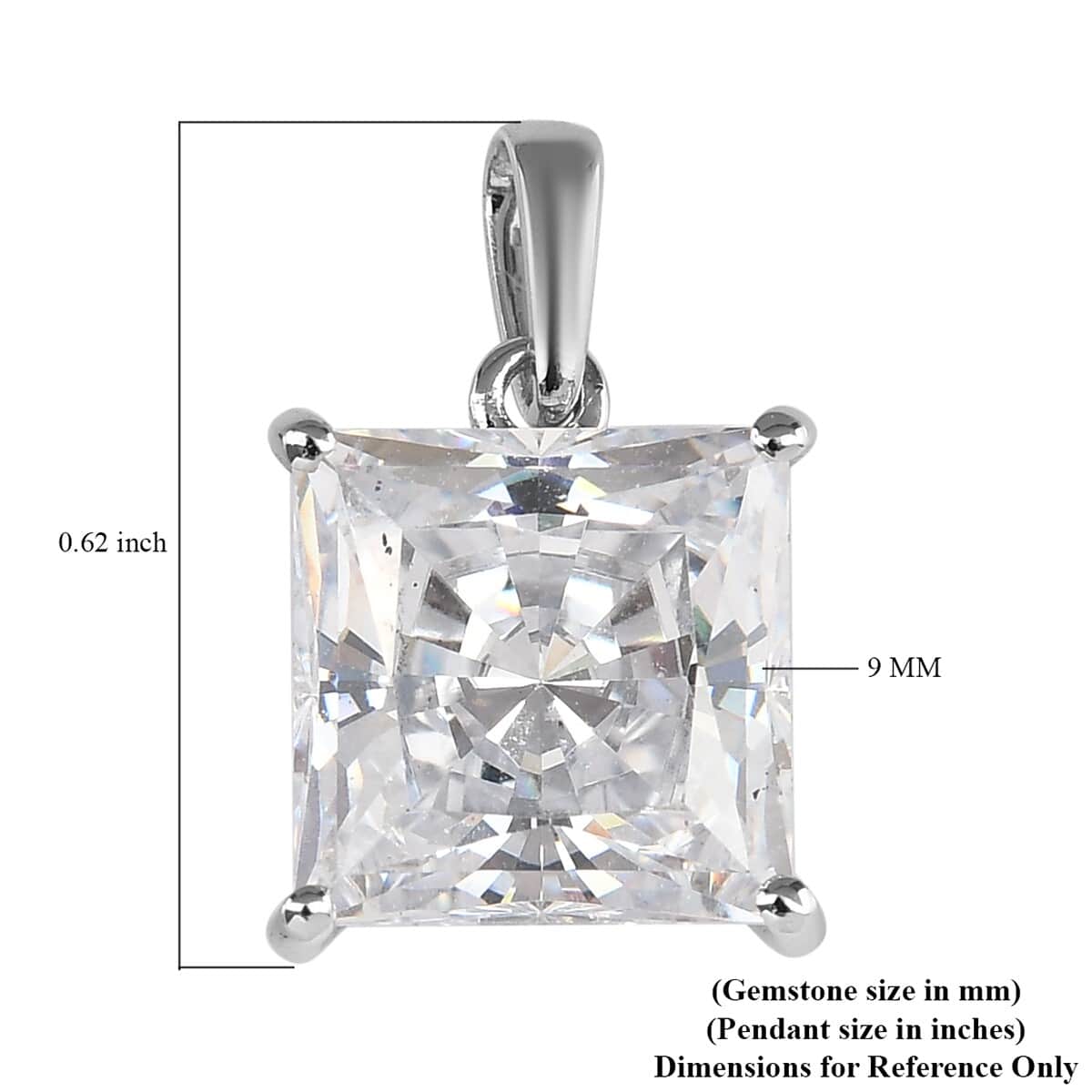 LUXORO 10K White Gold Made with Finest CZ Solitaire Pendant 6.80 ctw image number 4