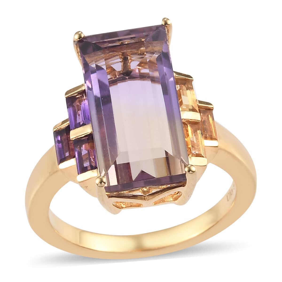 AAA Anahi Ametrine and Multi Gemstone Ring in Vermeil Yellow Gold Over Sterling Silver (Size 10.0) 7.10 ctw image number 0