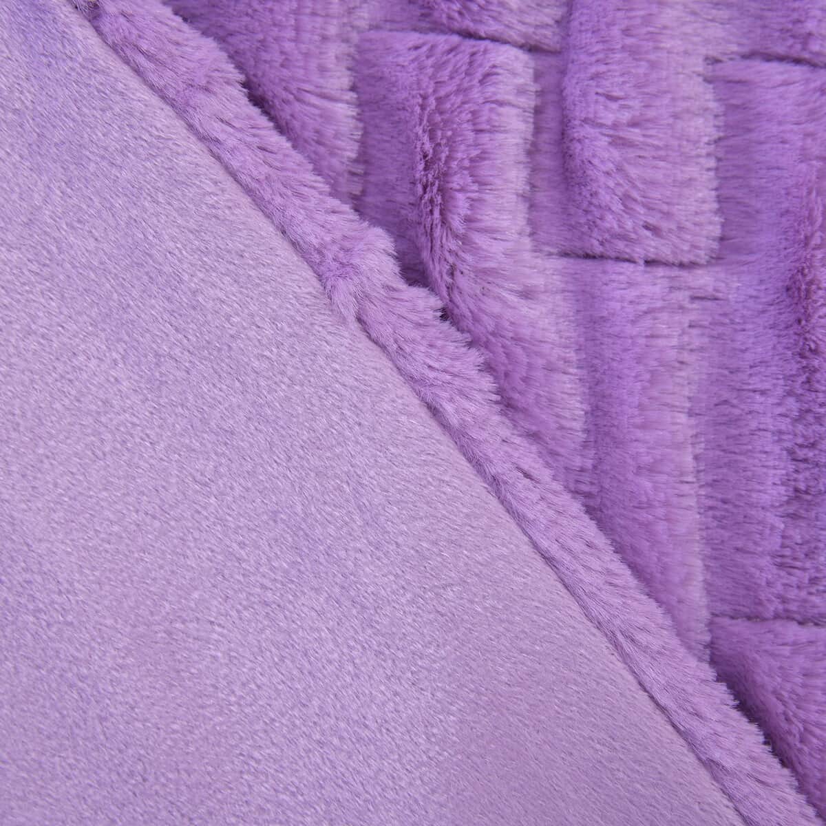 Homesmart Dusty Lavender Pleated Microfiber Faux Fur Throw image number 3