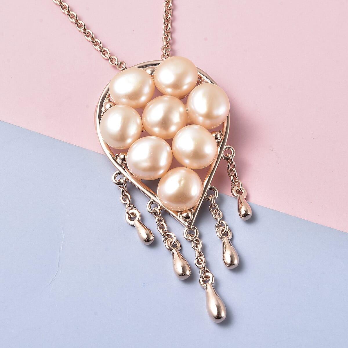 Freshwater Cultured Pearl Pendant in 14K YG Over Sterling Silver image number 1