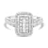 Natural Diamond Baguette Shape Cocktail Ring in Platinum Over Sterling Silver (Size 9.0) 0.50 ctw image number 0