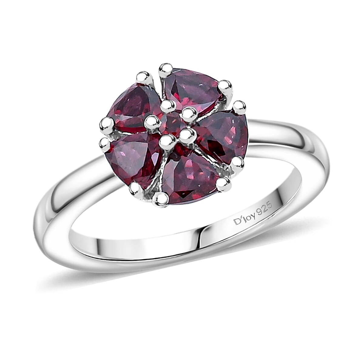 Arizona Anthill Garnet Flower Ring in Platinum Over Sterling Silver (Size 5.0) 1.40 ctw image number 0