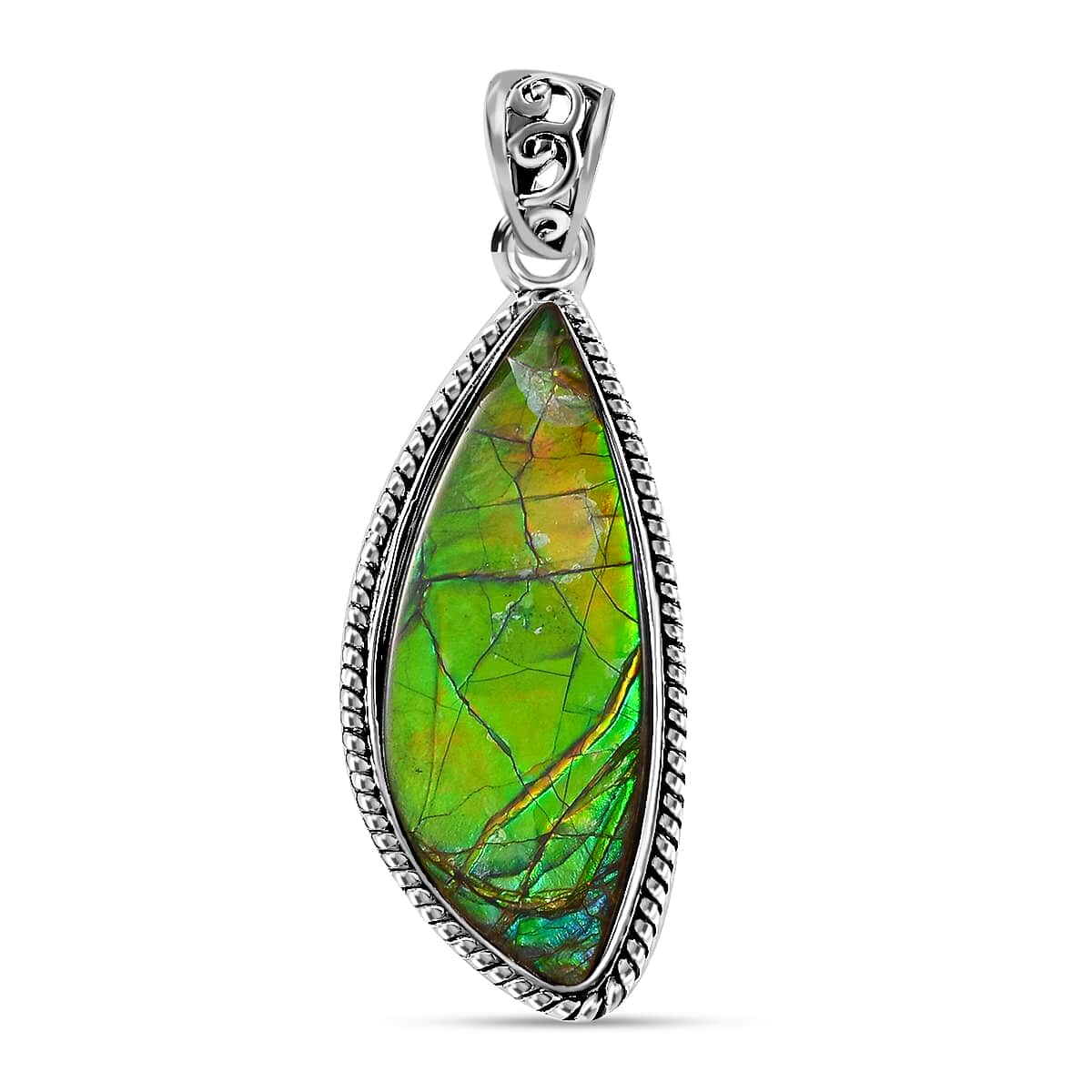 Ammolite Solitaire Pendant in Sterling Silver image number 0